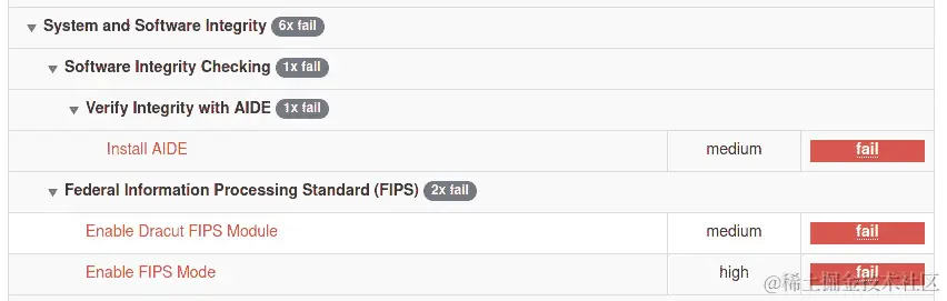 图 11.8 – OpenSCAP OSPP 扫描结果，需要采取行动的详细规则