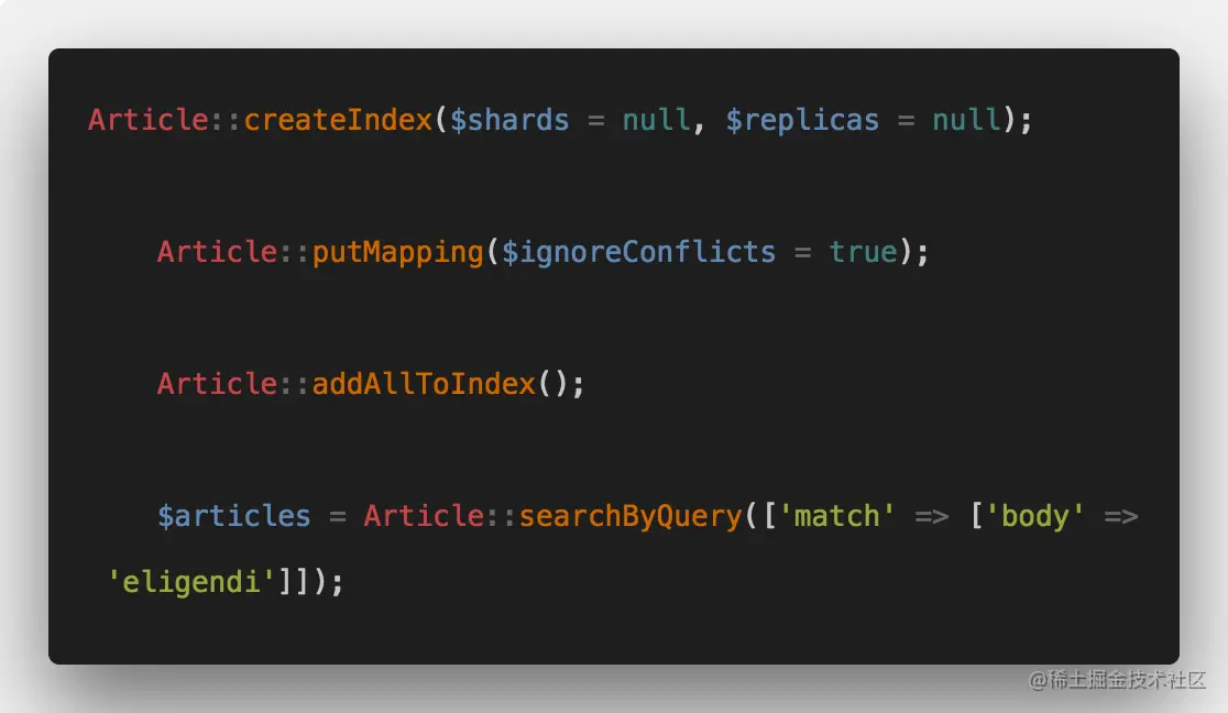 Elasticsearch using Elasticquent in Laravel