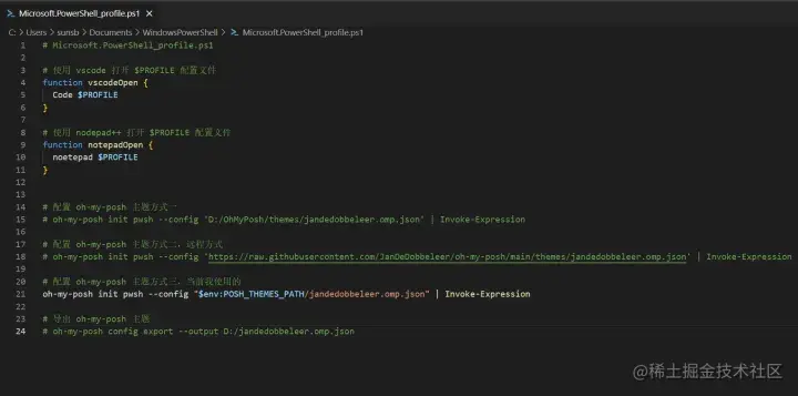 配置 oh-my-posh 的命令
