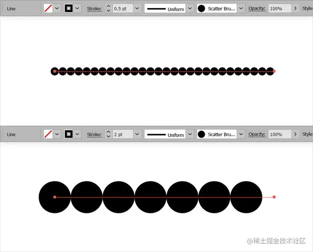 dot brush stroke weight