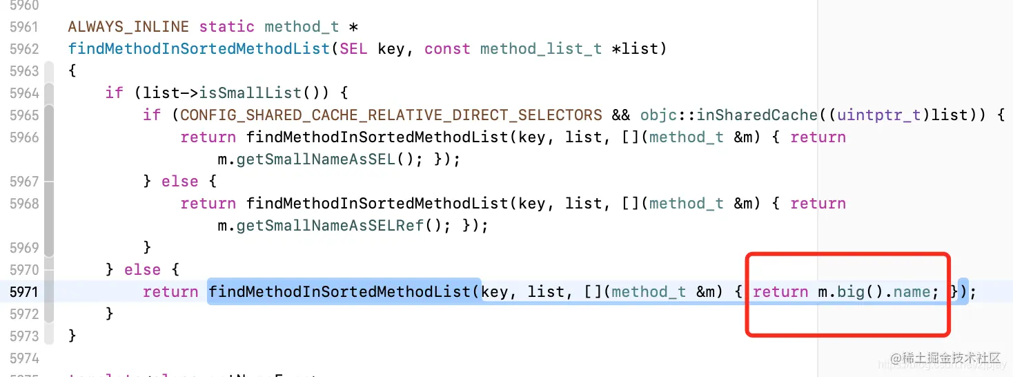 findMethodInSortedMethodList
