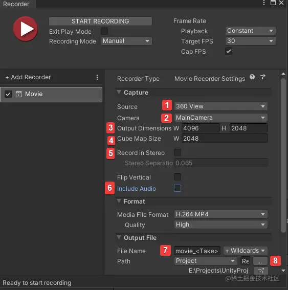 Recorder Window Fields