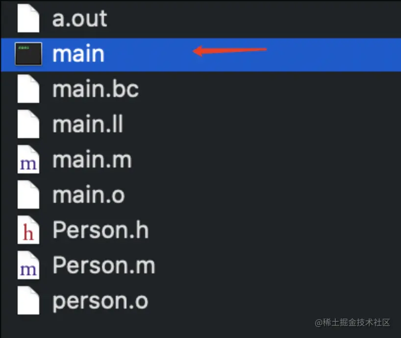 输出的可执行文件
