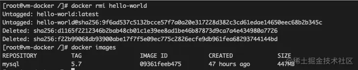 删除hellor-world镜像