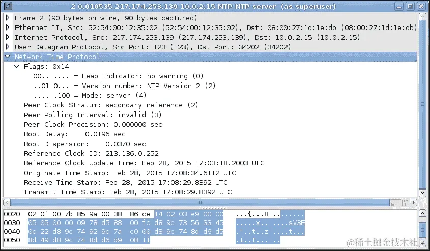 检查 NTP 客户端/服务器通信