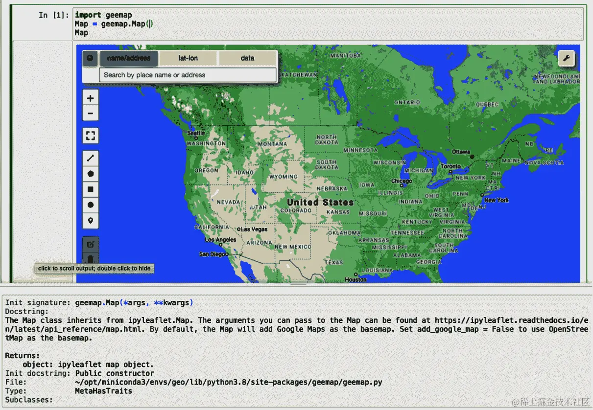 在 GEE 中带有文档字符串的底图