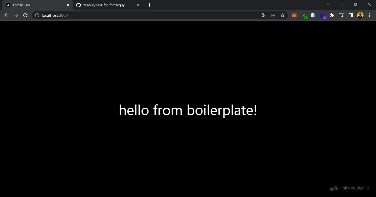 样板的初始页面