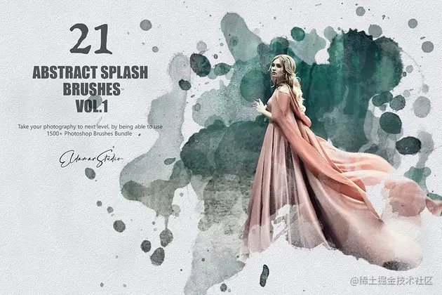 21 abstract splash brushes