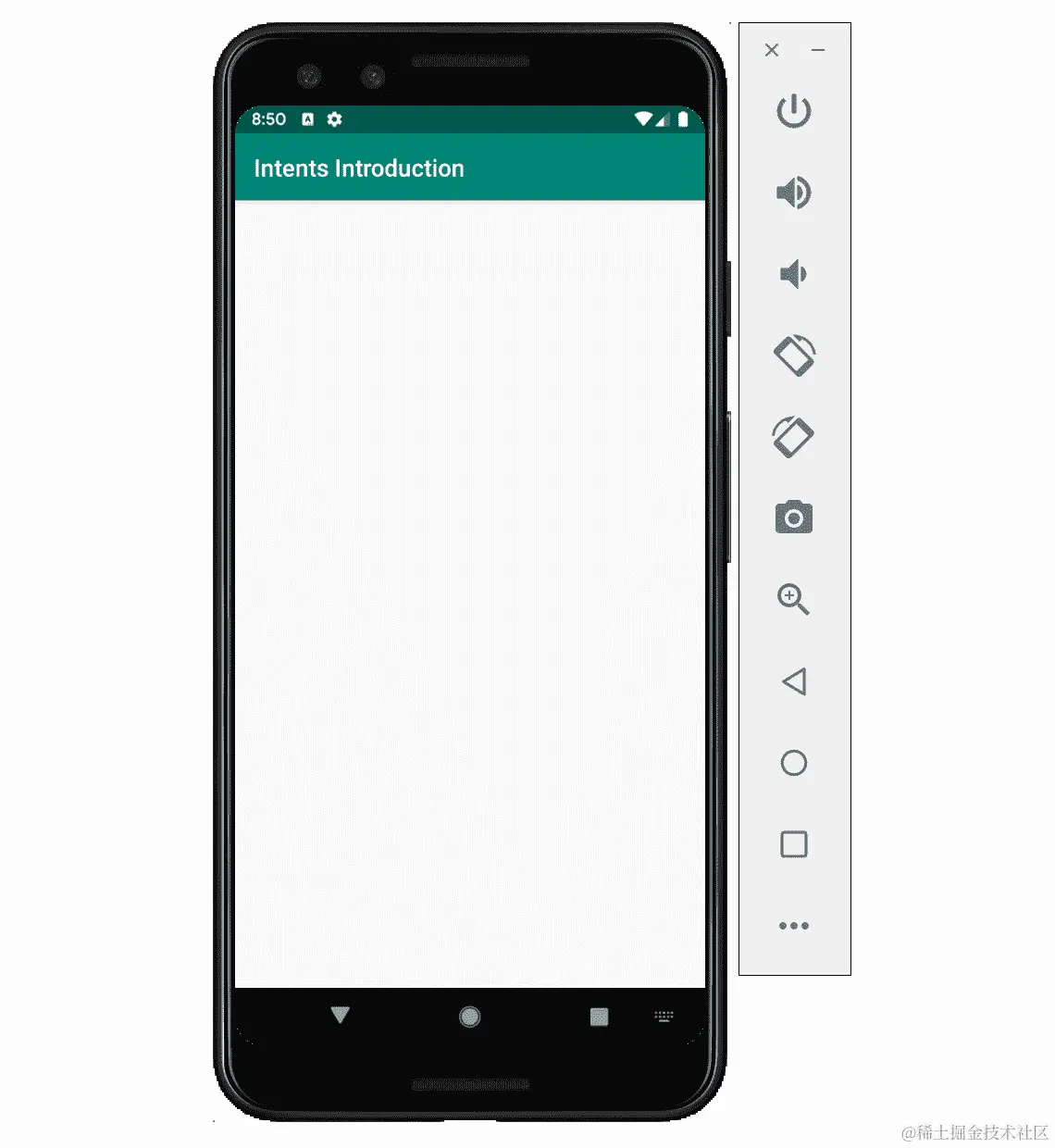 图 2.14：当意图额外数据未被处理时显示的默认屏幕
