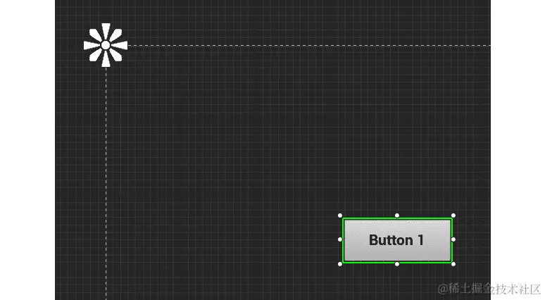 图 8.10：显示轮廓左上方的锚点奖章在设计师窗口中