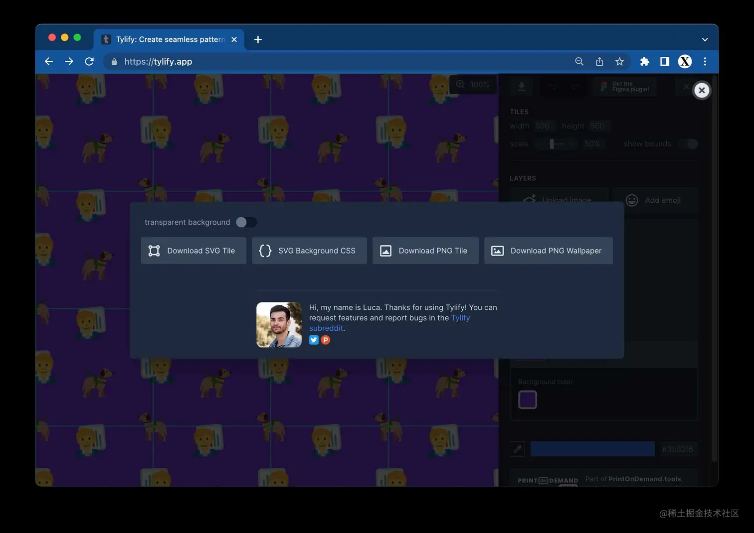 Tylify: Create seamless patterns