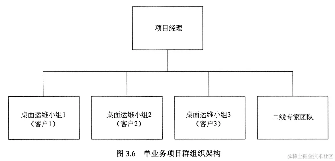 图3.6 单业务项目群组织架构