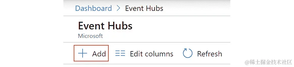 要添加新的事件中心，用户需要点击屏幕最左侧的+添加选项卡。