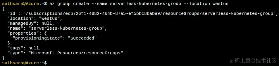 图 6.43：创建 Azure 资源组