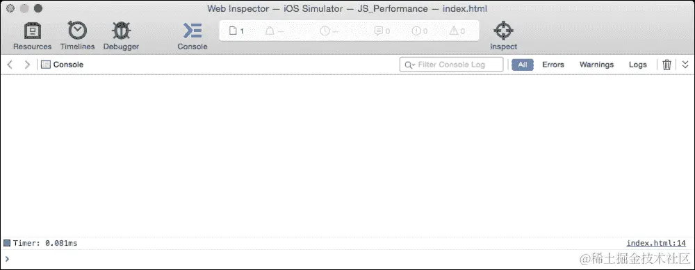 使用 Safari 网络检查器进行 JavaScript 性能测试