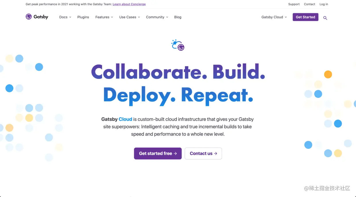 Gatsby Cloud 官网截图
