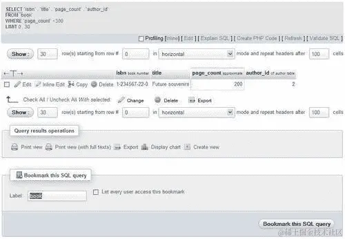 表的默认初始查询