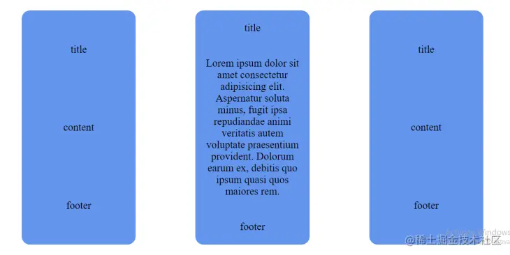 Nested grid cards increased center content