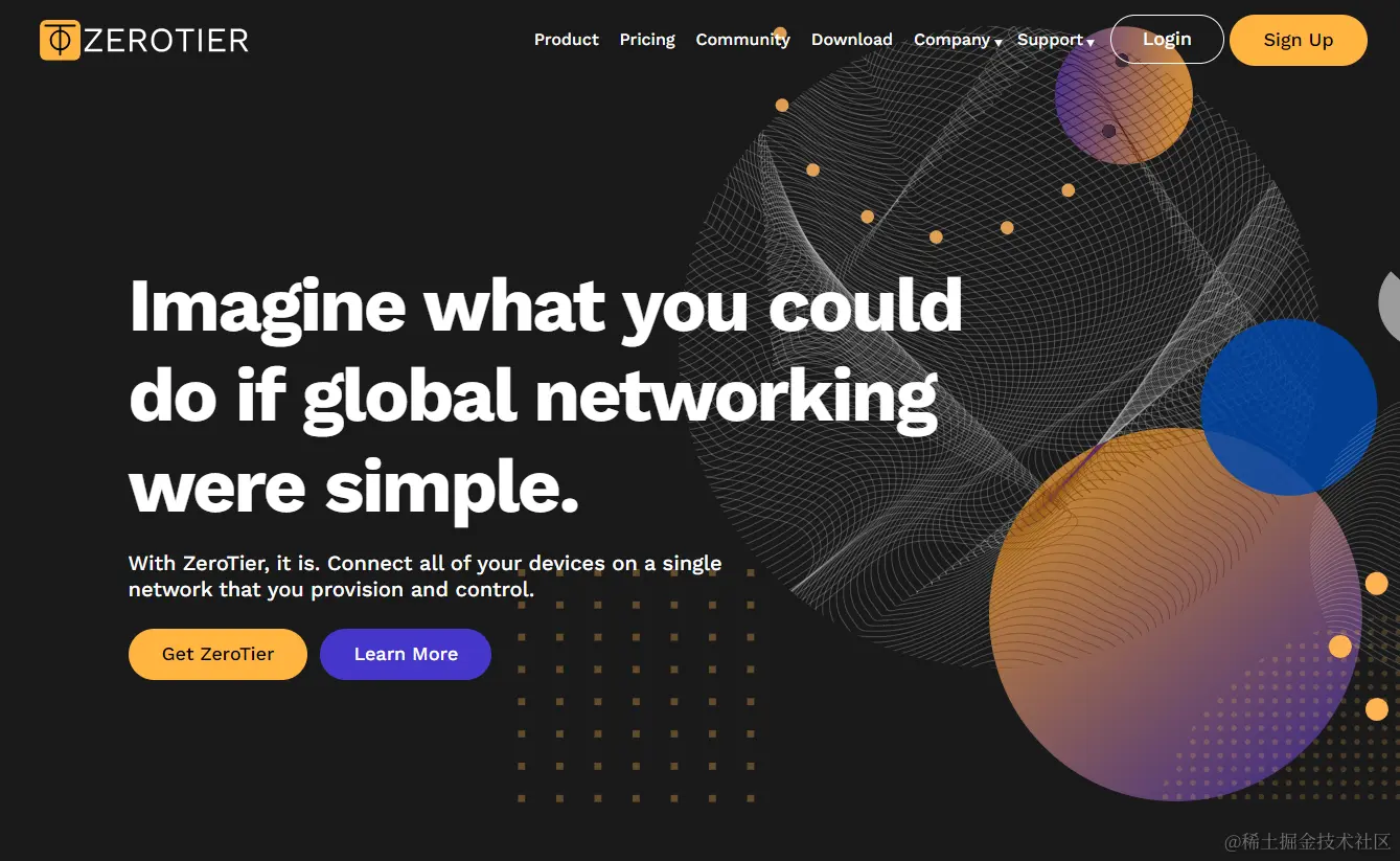 ZeroTier官网首页.png