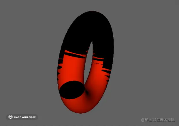甜甜圈的正背面剔除和深度测试.gif