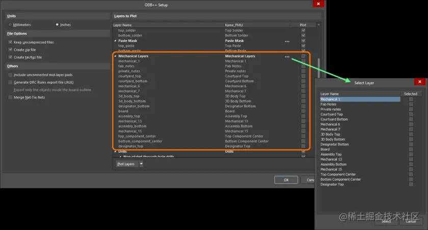 Mechanical layers can be plotted, or they can be added to all plots if required.