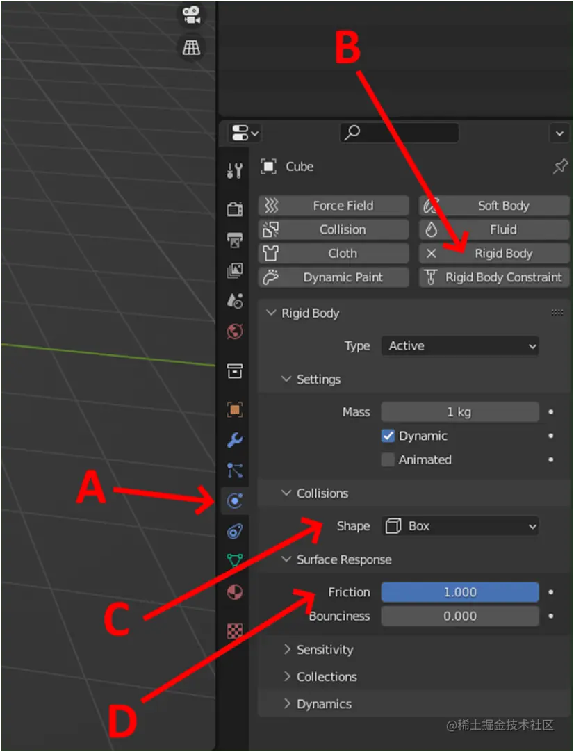 Step 1 – Add Physics to the Default Cube
