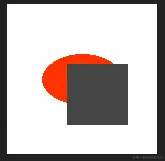 橙色椭圆上的灰色矩形