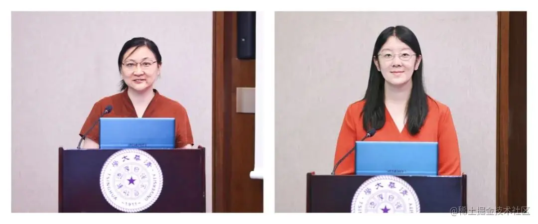 从左至右、从上至下依次为靳力、张鹏、苏竣、尹霞致辞，贾珈主持会议