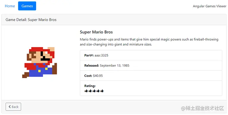 angular game detail component