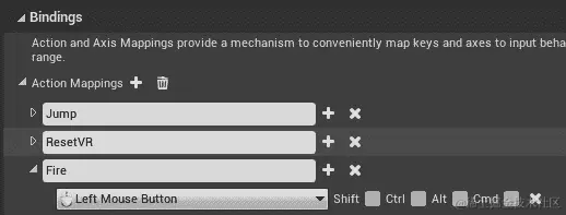 图 17.2：添加新的 Fire 动作绑定