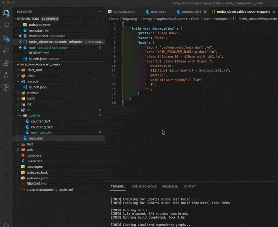 创建模板代码过程