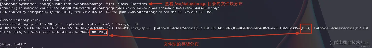查看文件块分布