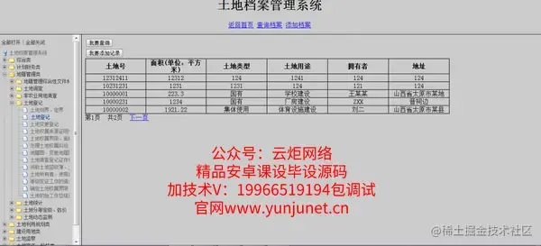 javaEE土地档案管理系统（论文+PPT+源码）
