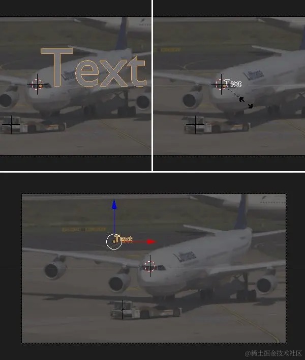 缩放和置入文本