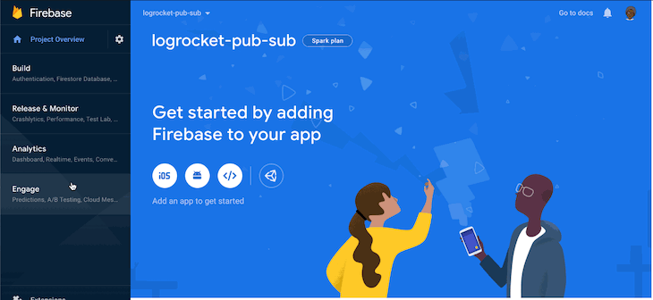 Gif of adding Firebase to a React app process
