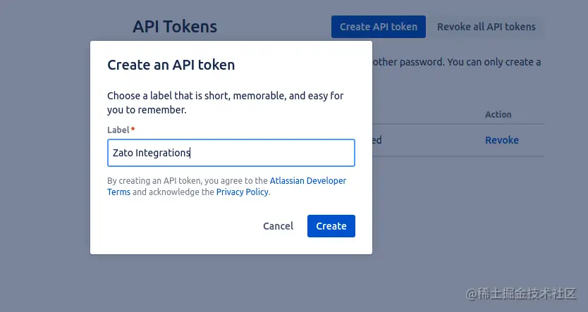 Creating a new Confluence API token