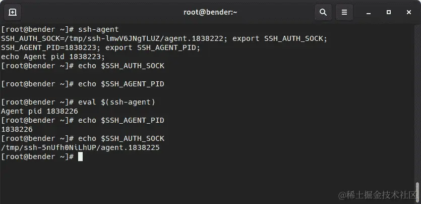 图 8.9-使用 ssh-agent 设置所需的变量