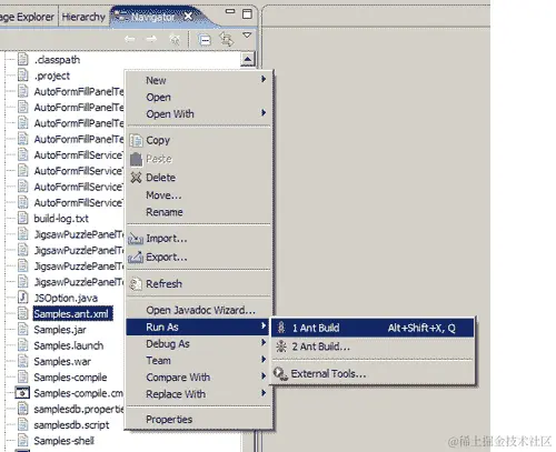 操作时间-从 Eclipse 运行 Ant
