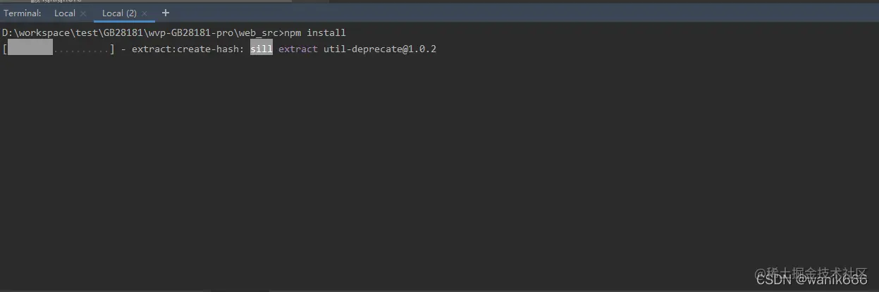 运行npm install