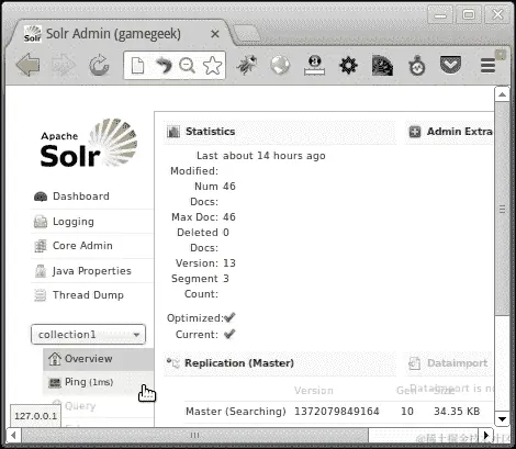 使用 PHP 在 Solr 上执行 ping 查询