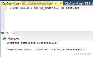 Granting the execution of xp_cmdshell stored procedure