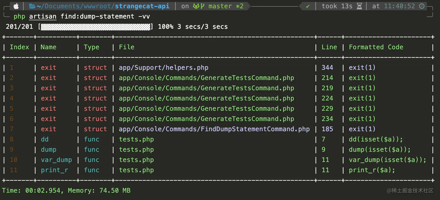 finded-dump-statements