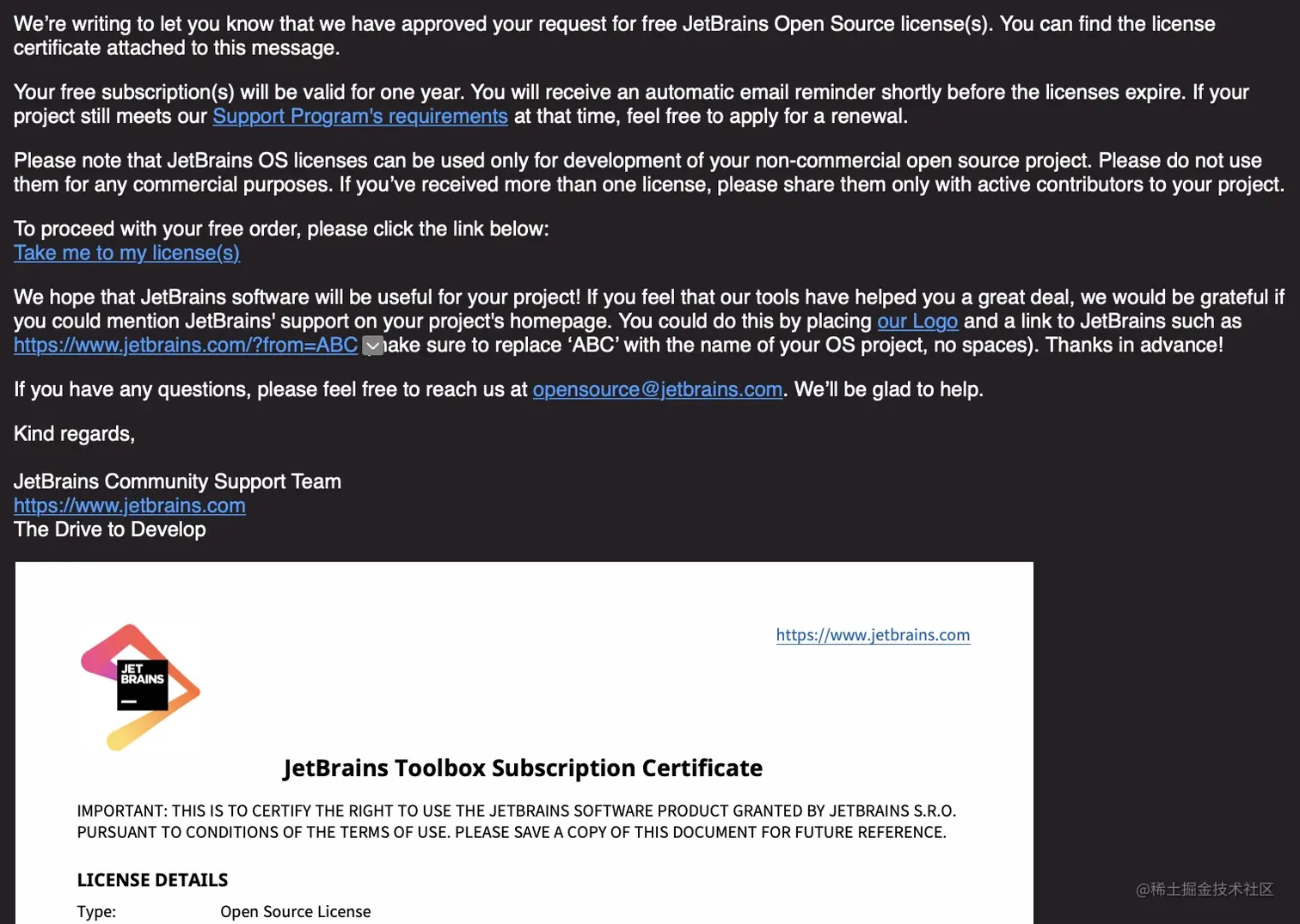 jetbrains-license