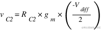 v_C2 = R_C2 * g_m * (-V_diff / 2)
