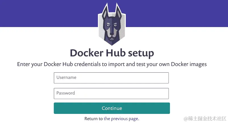 图 11.3：在 Snyk 中与 Docker Hub 进行身份验证