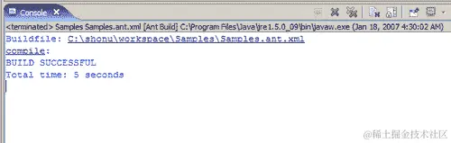 操作时间-从 Eclipse 运行 Ant