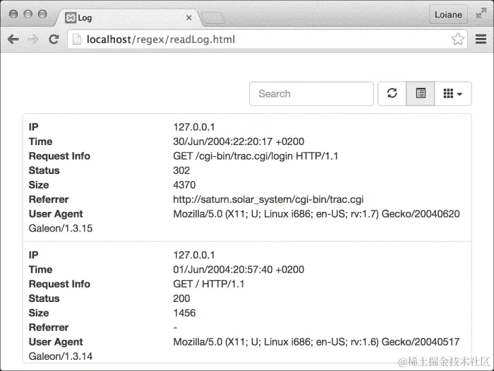 在表中显示 JSON