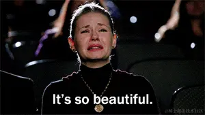 woman crying and saying "it's so beautiful"