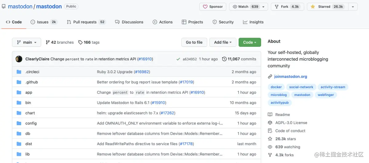 已经成长到两万颗星星的 Mastodon