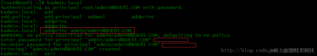  创建Kerberos的管理账号